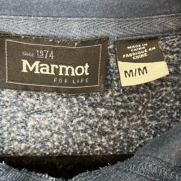 Marmot Hoodie Sweatshirt Blue Mountain Graphic Unisex Medium - Picture 7 of 9